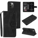 For iPhone 11 Pro Max Stitching Calf Texture Horizontal Flip Leather Case with Holder & Card Slots & Wallet (Black)