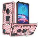 For Motorola Moto E6s (2020) Cool Armor PC + TPU Shockproof Case with 360 Degree Rotation Ring Holder(Rose Gold)