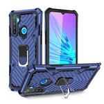 For OPPO Realme 5 Cool Armor PC + TPU Shockproof Case with 360 Degree Rotation Ring Holder(Blue)