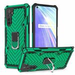 For OPPO Realme 6 Cool Armor PC + TPU Shockproof Case with 360 Degree Rotation Ring Holder(Dark Green)