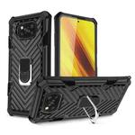 For Xiaomi Poco X3 NFC Cool Armor PC + TPU Shockproof Case with 360 Degree Rotation Ring Holder(Black)