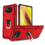 For Xiaomi Poco X3 NFC Cool Armor PC + TPU Shockproof Case with 360 Degree Rotation Ring Holder(Red)