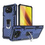 For Xiaomi Poco X3 NFC Cool Armor PC + TPU Shockproof Case with 360 Degree Rotation Ring Holder(Blue)
