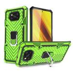 For Xiaomi Poco X3 NFC Cool Armor PC + TPU Shockproof Case with 360 Degree Rotation Ring Holder(Green)