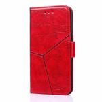 For Motorola Moto E6s (2020) Geometric Stitching Horizontal Flip TPU + PU Leather Case with Holder & Card Slots & Wallet(Red)