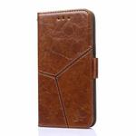 For Motorola Moto E7 / E (2020) Geometric Stitching Horizontal Flip TPU + PU Leather Case with Holder & Card Slots & Wallet(Light Brown)