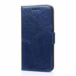 For Motorola Moto E7 / E (2020) Geometric Stitching Horizontal Flip TPU + PU Leather Case with Holder & Card Slots & Wallet(Blue)