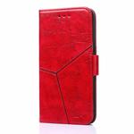 For Motorola Moto G9 (India) / G9 Play Geometric Stitching Horizontal Flip TPU + PU Leather Case with Holder & Card Slots & Wallet(Red)
