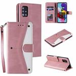 Stitching Calf Texture Horizontal Flip Leather Case with Holder & Card Slots & Wallet For Samsung Galaxy S20(Rose Gold)