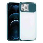 For iPhone 12 Pro Max Sliding Camera Cover Design TPU Protective Case(Dark Green)