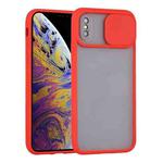 For iPhone X / XS Sliding Camera Cover Design TPU Protective Case(Red)