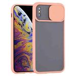 For iPhone X / XS Sliding Camera Cover Design TPU Protective Case(Pink)
