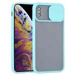 For iPhone X / XS Sliding Camera Cover Design TPU Protective Case(Sky Blue)
