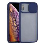 For iPhone XS Max Sliding Camera Cover Design TPU Protective Case(Sapphire Blue)