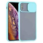 For iPhone XS Max Sliding Camera Cover Design TPU Protective Case(Sky Blue)