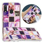 For Samsung Galaxy A40 Flat Plating Splicing Gilding Protective Case(Square Color Matching)