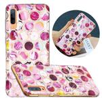 For Samsung Galaxy A50 Flat Plating Splicing Gilding Protective Case(Round Color Matching)