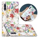 For Samsung Galaxy Note10+ Flat Plating Splicing Gilding Protective Case(Tropical Rainforest Color Matching)