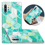 For Samsung Galaxy Note10+ Flat Plating Splicing Gilding Protective Case(Green Glitter Color Matching)
