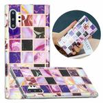 For Samsung Galaxy Note10+ Flat Plating Splicing Gilding Protective Case(Square Color Matching)