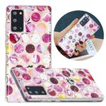 For Samsung Galaxy Note20 Flat Plating Splicing Gilding Protective Case(Round Color Matching)