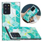 For Samsung Galaxy Note20 Ultra Flat Plating Splicing Gilding Protective Case(Green Glitter Color Matching)