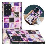 For Samsung Galaxy Note20 Ultra Flat Plating Splicing Gilding Protective Case(Square Color Matching)