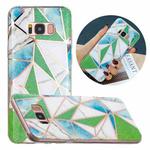 For Samsung Galaxy S8+ Flat Plating Splicing Gilding Protective Case(Green Triangle Body Color Matching)