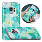 For Samsung Galaxy S9 Flat Plating Splicing Gilding Protective Case(Green Glitter Color Matching)