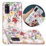 For Samsung Galaxy S20 Flat Plating Splicing Gilding Protective Case(Tropical Rainforest Color Matching)