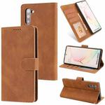 For Samsung Galaxy Note10 Fantasy Classic Skin-feel Calfskin Texture Magnetic Buckle Horizontal Flip PU Leather Case with Holder & Card Slot & Wallet(Brown)