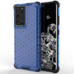 For Samsung Galaxy S21 Ultra 5G Shockproof Honeycomb PC + TPU Protective Case(Blue)
