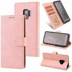 For Samsung Galaxy S9 Fantasy Classic Skin-feel Calfskin Texture Magnetic Buckle Horizontal Flip PU Leather Case with Holder & Card Slot & Wallet(Pink)