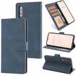 For Huawei P30 Fantasy Classic Skin-feel Calfskin Texture Magnetic Buckle Horizontal Flip PU Leather Case with Holder & Card Slot & Wallet(Blue)