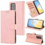 For Huawei P40 Fantasy Classic Skin-feel Calfskin Texture Magnetic Buckle Horizontal Flip PU Leather Case with Holder & Card Slot & Wallet(Rose Gold)