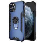 For iPhone 11 Pro Magnetic Frosted PC + Matte TPU Shockproof Casewith Ring Holder (Classic Blue)