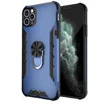For iPhone 11 Pro Max Magnetic Frosted PC + Matte TPU Shockproof Case with Ring Holder (Classic Blue)