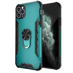 For iPhone 11 Pro Max Magnetic Frosted PC + Matte TPU Shockproof Case with Ring Holder (Glistening Green)