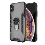 For iPhone X / XS Magnetic Frosted PC + Matte TPU Shockproof Case with Ring Holder(Phantom Black)