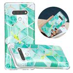 For LG Stylo 6 Flat Plating Splicing Gilding Protective Case(Green Glitter)