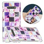 For LG Stylo 6 Flat Plating Splicing Gilding Protective Case(Square Color Matching)
