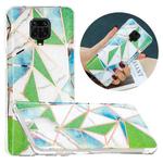 For Xiaomi Redmi Note 9 Pro Flat Plating Splicing Gilding Protective Case(Green Triangle)