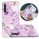 For Xiaomi Redmi Note 8 Flat Plating Splicing Gilding Protective Case(Purple Flowers)
