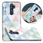 For Xiaomi Redmi Note 8 Pro Flat Plating Splicing Gilding Protective Case(Blue White Green Pink)