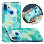 For Xiaomi Redmi Note 7 Flat Plating Splicing Gilding Protective Case(Green Glitter)