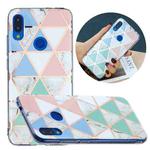 For Xiaomi Redmi Note 7 Flat Plating Splicing Gilding Protective Case(Blue White Green Pink)