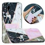 For Xiaomi Redmi 6 Pro / Mi A2 Lite Flat Plating Splicing Gilding Protective Case(Grey Pink White Marble)