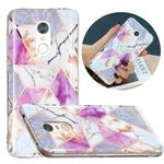 For Xiaomi Redmi 5 Plus / Note 5 Flat Plating Splicing Gilding Protective Case(Purple White Marble)