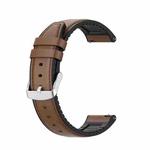 22mm Silicone Leather Watch Band for Huawei Watch GT 2 Pro(Brown)