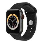 Woven Pattern Silicone Snap Watch Band For Apple Watch Series 7 41mm / 6 & SE & 5 & 4 40mm / 3 & 2 & 1 38mm(Black)